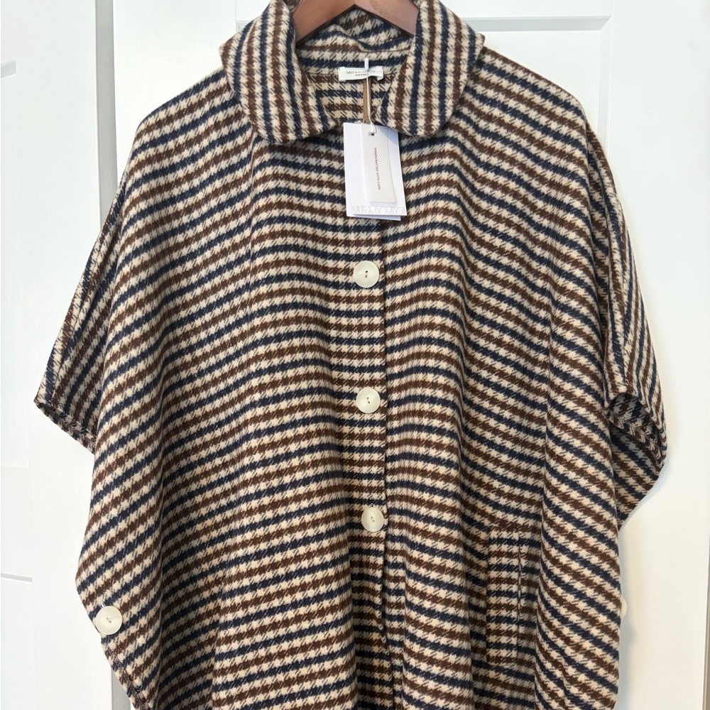 NWT Mus & BomBon Saja Cape Brown Check Plaid (Cuadros Marrón) | Made in Spain - Picture 10 of 15